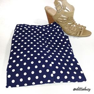 Pixley Blue And white polka-dot skirt